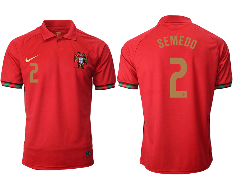 Men 2021 European Cup Portugal home aaa version red #2 Soccer Jersey